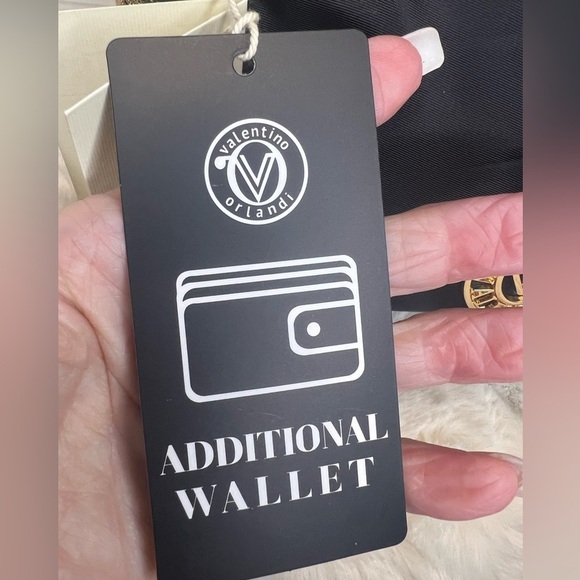 VALENTINO ORLANDI NYLON BACKPACK WITH GOLD DETAIL AND MATCHING POUCH NEW - Picture 12 of 14